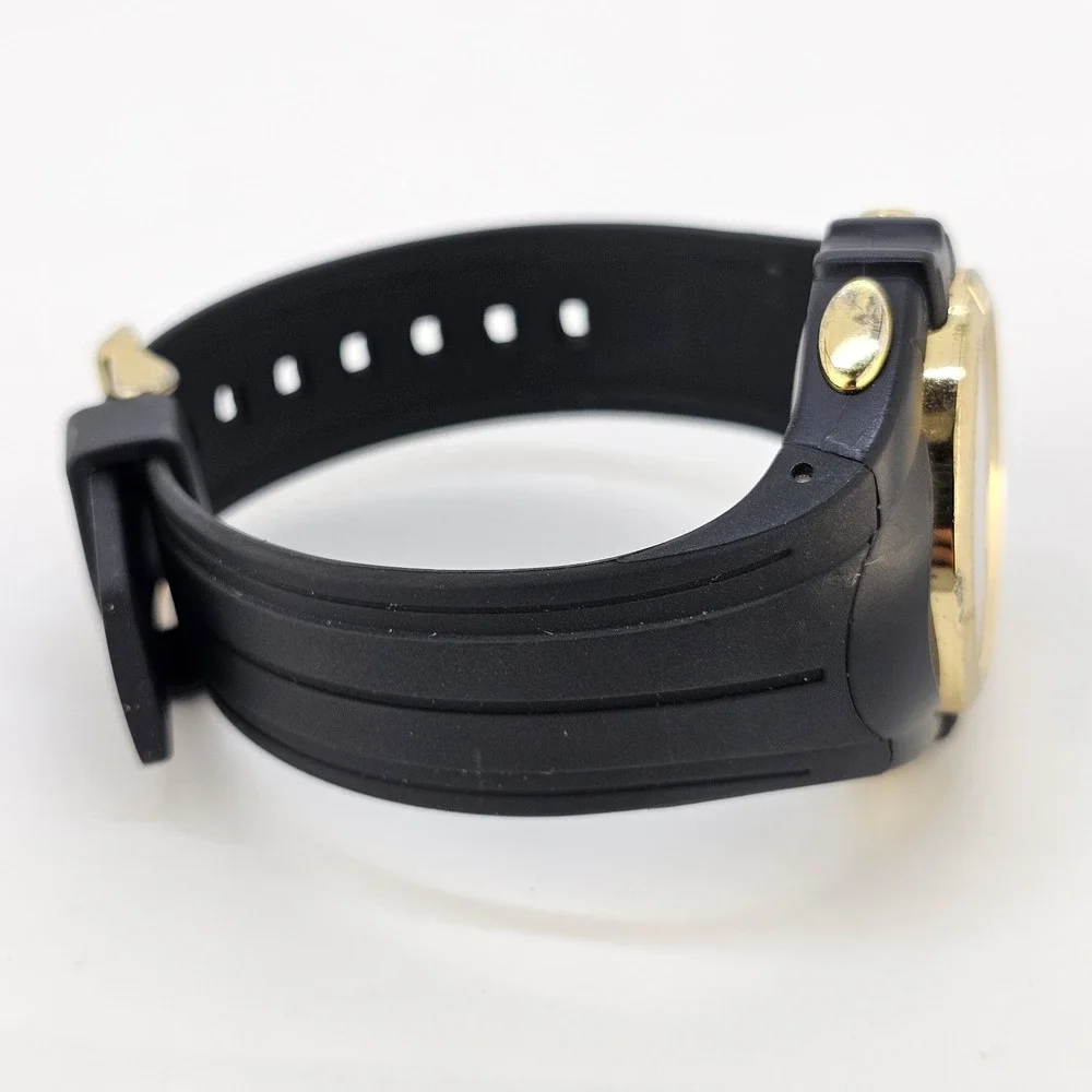 Marathon Unisex Digital Sports Watch 42MM Gold Bezel Black Plastic Bands Working